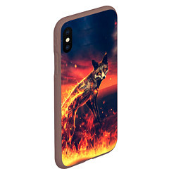 Чехол iPhone XS Max матовый Огненная лиса, цвет: 3D-коричневый — фото 2