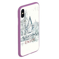 Чехол iPhone XS Max матовый Assassin’s Creed Unity, цвет: 3D-фиолетовый — фото 2