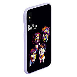 Чехол iPhone XS Max матовый The Beatles, цвет: 3D-светло-сиреневый — фото 2