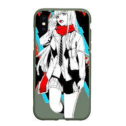 Чехол iPhone XS Max матовый Darling in the Franxx, цвет: 3D-темно-зеленый