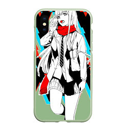 Чехол iPhone XS Max матовый Darling in the Franxx, цвет: 3D-салатовый