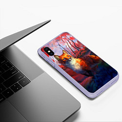 Чехол iPhone XS Max матовый Рыжая лиса, цвет: 3D-светло-сиреневый — фото 2