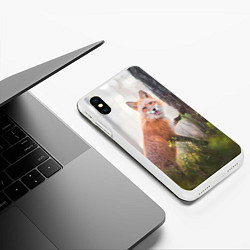 Чехол iPhone XS Max матовый Лисица, цвет: 3D-белый — фото 2