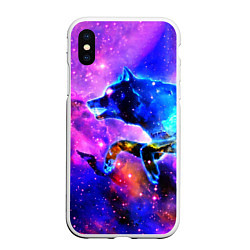 Чехол iPhone XS Max матовый Волки, цвет: 3D-белый