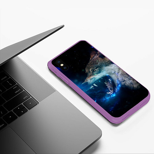 Чехол iPhone XS Max матовый Волчара Юморит / 3D-Фиолетовый – фото 3