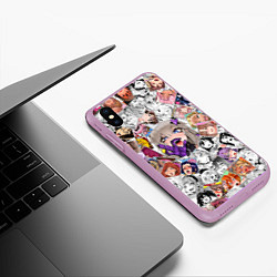 Чехол iPhone XS Max матовый Ahegao завихрение, цвет: 3D-сиреневый — фото 2