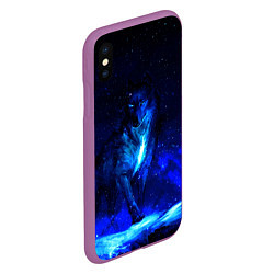 Чехол iPhone XS Max матовый Dark Wolf, цвет: 3D-фиолетовый — фото 2