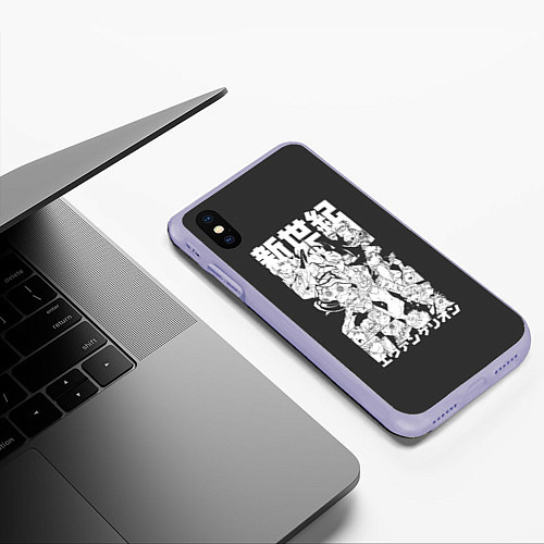 Чехол iPhone XS Max матовый Евангилион / 3D-Светло-сиреневый – фото 3