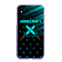 Чехол iPhone XS Max матовый Minecraft, цвет: 3D-светло-сиреневый