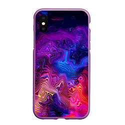 Чехол iPhone XS Max матовый НЕОНОВЫЕ РАЗВОДЫ, цвет: 3D-фиолетовый