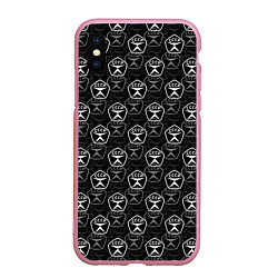 Чехол iPhone XS Max матовый СССР ПАТТЕРН, цвет: 3D-розовый