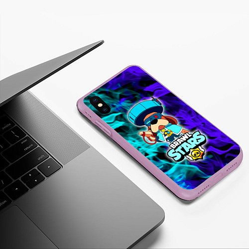 Чехол iPhone XS Max матовый Brawl StarsRonin Ruffs / 3D-Сиреневый – фото 3