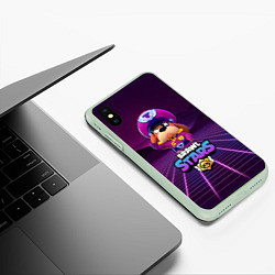 Чехол iPhone XS Max матовый Brawl Stars - Colonel Ruffs, цвет: 3D-салатовый — фото 2
