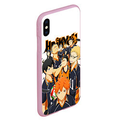 Чехол iPhone XS Max матовый ВОЛЕЙБОЛ!! HAIKYUU!!, цвет: 3D-розовый — фото 2