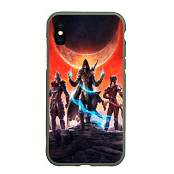 Чехол iPhone XS Max матовый THE ELDER SCROLLS, цвет: 3D-темно-зеленый