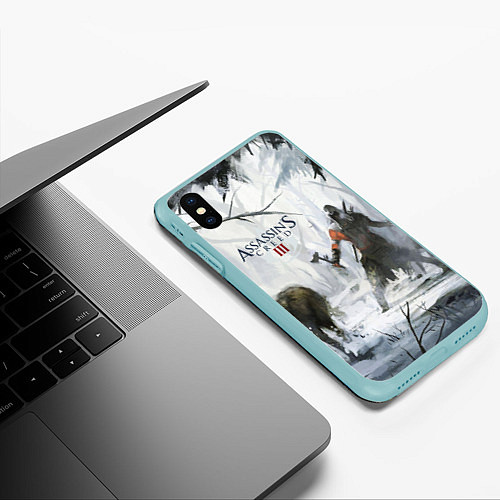 Чехол iPhone XS Max матовый Assassin’s Creed 3 / 3D-Мятный – фото 3