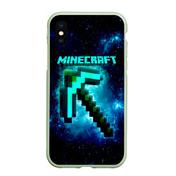 Чехол iPhone XS Max матовый Minecraft, цвет: 3D-салатовый