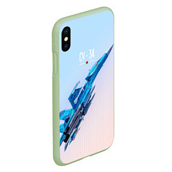 Чехол iPhone XS Max матовый Су-34, цвет: 3D-салатовый — фото 2