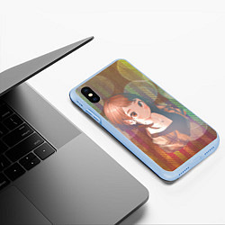 Чехол iPhone XS Max матовый Урарака Очако, цвет: 3D-голубой — фото 2