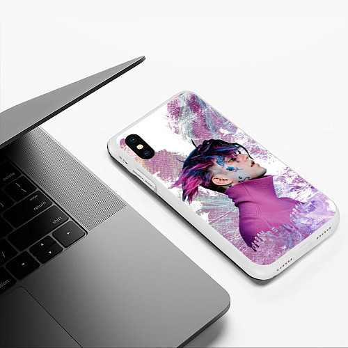 Чехол iPhone XS Max матовый Lil peep / 3D-Белый – фото 3