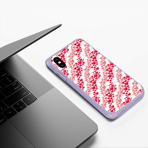 Чехол iPhone XS Max матовый Волны Любви / 3D-Светло-сиреневый – фото 3