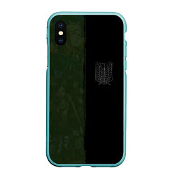 Чехол iPhone XS Max матовый Атака на титанов, цвет: 3D-мятный