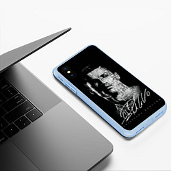 Чехол iPhone XS Max матовый Кристиано Рональдо автограф, цвет: 3D-голубой — фото 2