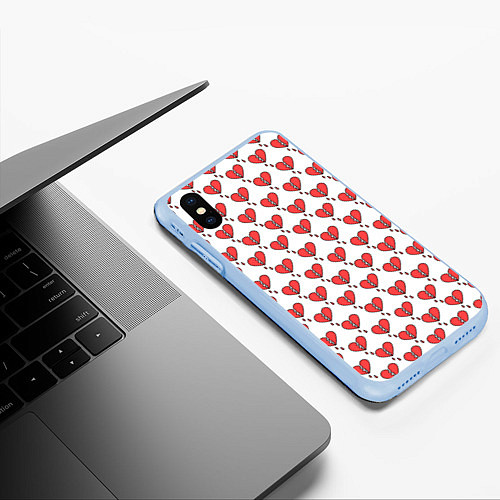Чехол iPhone XS Max матовый Разбитое Сердце / 3D-Голубой – фото 3