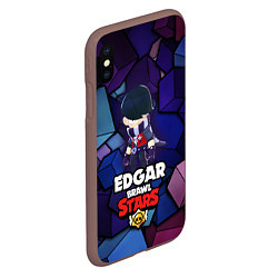 Чехол iPhone XS Max матовый BRAWL STARS EDGAR, цвет: 3D-коричневый — фото 2