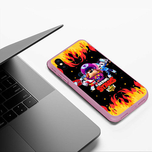 Чехол iPhone XS Max матовый Brawl Stars the StarrForce / 3D-Розовый – фото 3