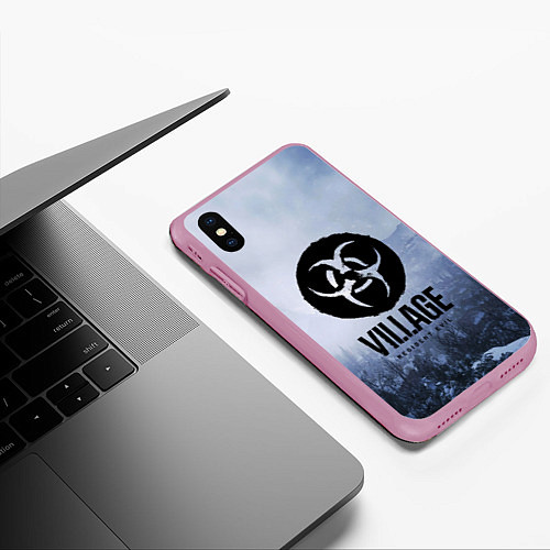 Чехол iPhone XS Max матовый RESIDENT EVIL : VILLAGE / 3D-Розовый – фото 3