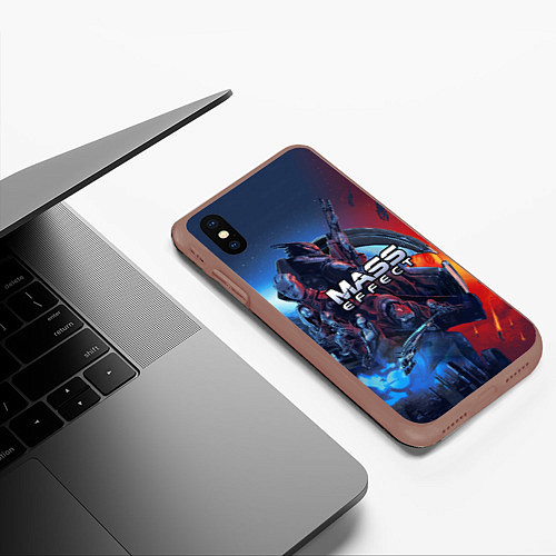 Чехол iPhone XS Max матовый Mass EFFECT Legendary ed / 3D-Коричневый – фото 3