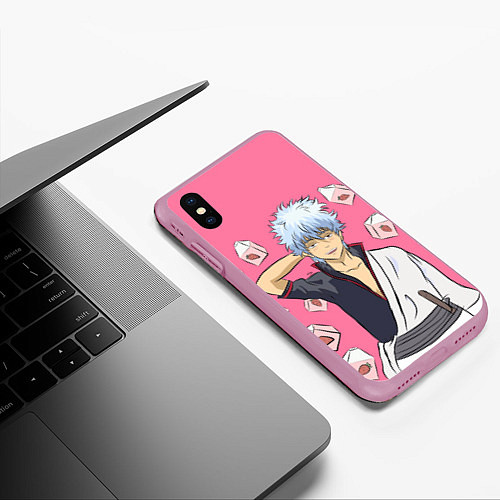 Чехол iPhone XS Max матовый Gintama Гинтама / 3D-Розовый – фото 3