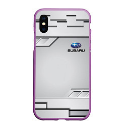 Чехол iPhone XS Max матовый SUBARU СУБАРУ, цвет: 3D-фиолетовый