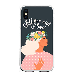 Чехол iPhone XS Max матовый All you need is love