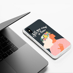 Чехол iPhone XS Max матовый All you need is love, цвет: 3D-белый — фото 2