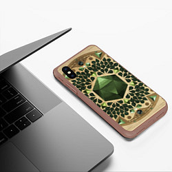 Чехол iPhone XS Max матовый DnD Dices: Pattern, цвет: 3D-коричневый — фото 2