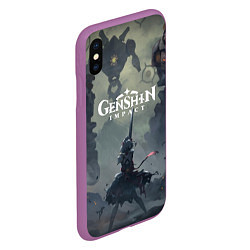 Чехол iPhone XS Max матовый Genshin impact Noelle, цвет: 3D-фиолетовый — фото 2