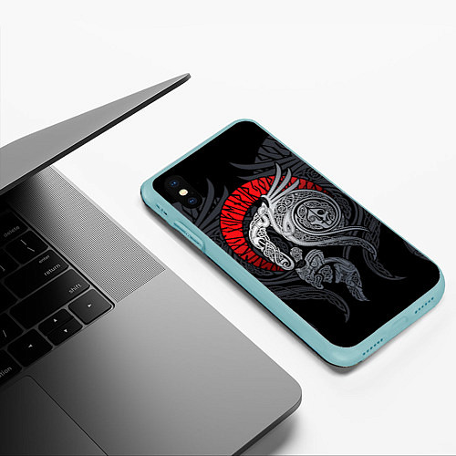 Чехол iPhone XS Max матовый Демон / 3D-Мятный – фото 3