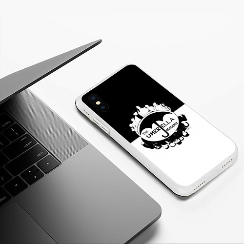 Чехол iPhone XS Max матовый Академия амбрелла / 3D-Белый – фото 3