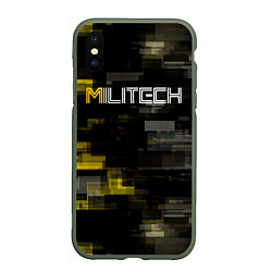 Чехол iPhone XS Max матовый MILITECH камуфляж Cyberpunk 2077, цвет: 3D-темно-зеленый