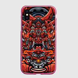 Чехол iPhone XS Max матовый Cyber Samurai, цвет: 3D-малиновый