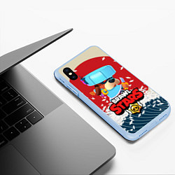Чехол iPhone XS Max матовый Brawl Stars - Ronin Ruffs, цвет: 3D-голубой — фото 2