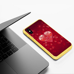 Чехол iPhone XS Max матовый Valentines Day, цвет: 3D-желтый — фото 2