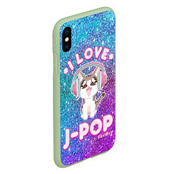 Чехол iPhone XS Max матовый I Love Cat Pop, цвет: 3D-салатовый — фото 2