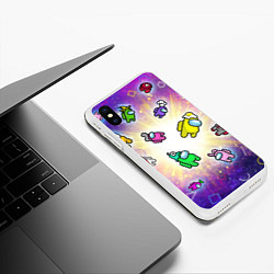 Чехол iPhone XS Max матовый Among us - просто космос, цвет: 3D-белый — фото 2
