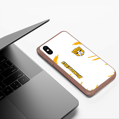 Чехол iPhone XS Max матовый Bumblebee / 3D-Коричневый – фото 3