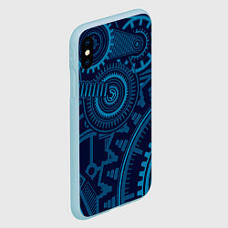 Чехол iPhone XS Max матовый Steampunk Mechanic Blue, цвет: 3D-голубой — фото 2