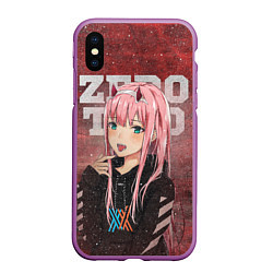 Чехол iPhone XS Max матовый Zero Two, цвет: 3D-фиолетовый