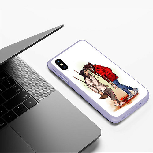 Чехол iPhone XS Max матовый Благословление небожителей Tia / 3D-Светло-сиреневый – фото 3